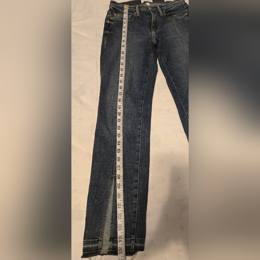 Frame Denim Le Nouveau Straight Jeans Sheffield Color Blue Size 24 - Picture 5 of 14